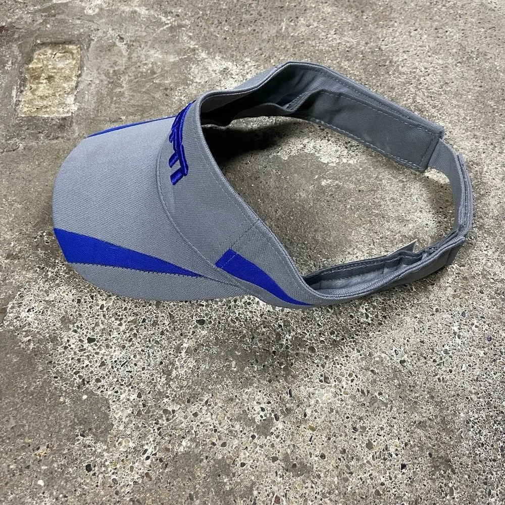 Vintage 90s Top Of The World ESPN Visor Strap Back Adjustable Gray Sports Logo